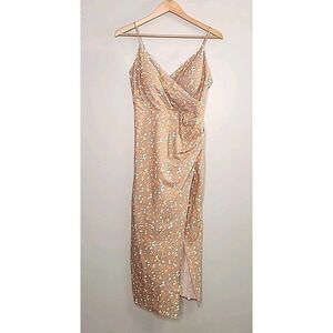 Bailey 44 Lark Wrap Midi Dress in Oat Combo Cocktail/Party Old Money Resortwear